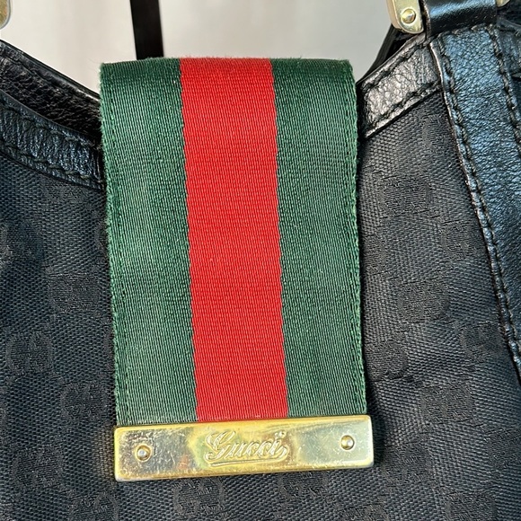 Gucci Black GG Canvas Medium New Ladies Web Tote - Picture 4 of 12